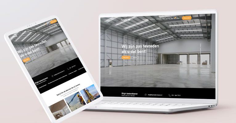 Mockup website Bilgin Betonvloeren